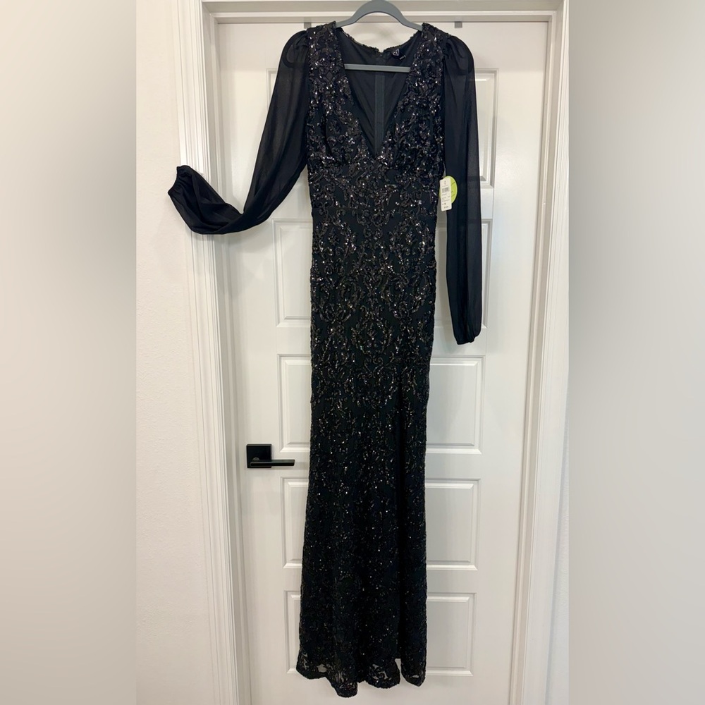 Elegant Black Sequin Gown